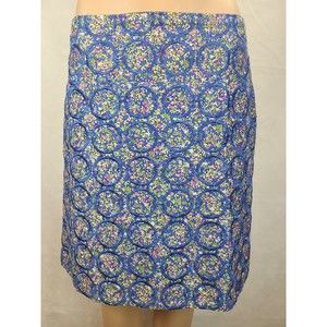 Sevier Skirts Women's (M?) Blue Embroidery Purple Floral Custom Made Short Skirt